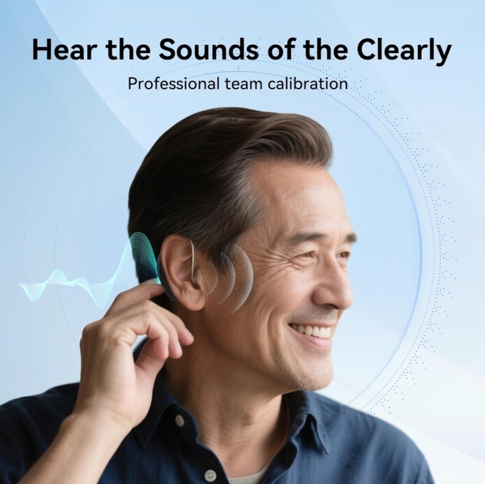 Hearing Amplifier by Eduitai Rechargeable Noise Canceling Hearing Black MSRP$149 - Picture 3 of 6